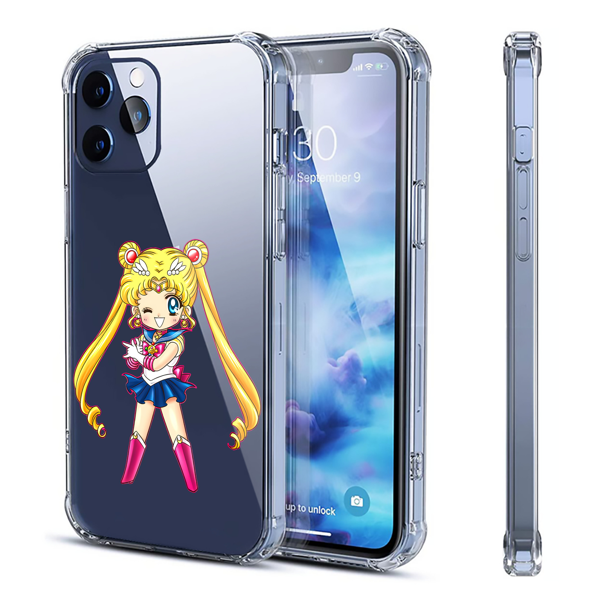 （画像用） 美少女戦士セーラームーン 月野 うさぎ つきの うさぎ Sailor Moon Tsukino Usagi 【iPhone 12シリーズ対応】透明スマホケース（クリアソフトケース）